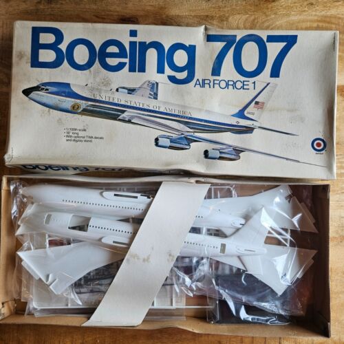 Vintage 1976 Entex 1:100 Boeing 707 Air Force 1 / TWA Airliner Model Complete - Picture 1 of 1