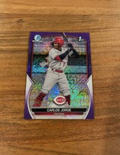 Carlos Jorge 2023 1st Bowman Chrome Purple Mojo Refractor /250 Rookie NRMT+ Reds