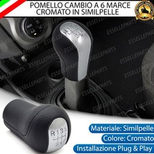 POMELLO LEVA CAMBIO TOYOTA YARIS MK1 6 MARCE CROMATO IN SIMILPELLE NERO