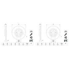 2x BOSCH BREMSSCHEIBEN Ø340mm VORNE passend für HYUNDAI SANTA KIA SORENTO | 0 98