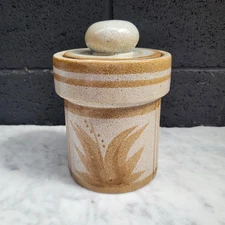 Stoneware Designs Pottery West SDW Canister Jar Crock Lid Southwestern Yucca 