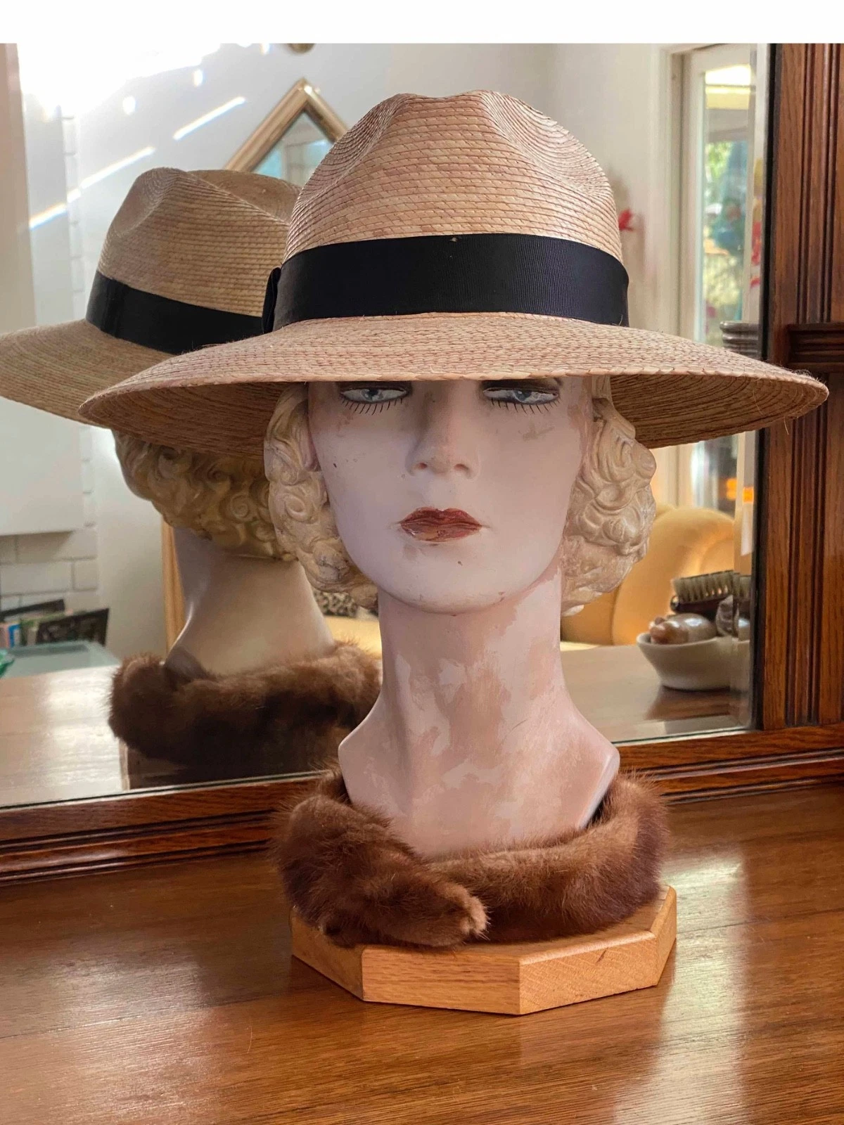Mens Genuine Mexican Palm 100% Straw Fedora Sun Panama Hat 23" Brooklyn hat co.