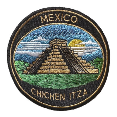 Mexiko Chichen Itza komplett bestickt Aufnäher/Bügelbild Patch A
