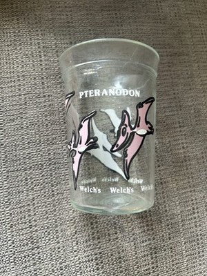 Welch's Pteranodon Dinosaur Jelly Glass Vintage 4'' Tall 