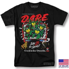 DARE Say No To Drugs Ninja Turtles Classic Retro Vintage Graphic Design T-Shirt