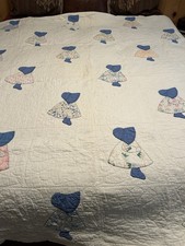 Sunbonnet Sue Quilt Handmade Quilted Twin Cotton