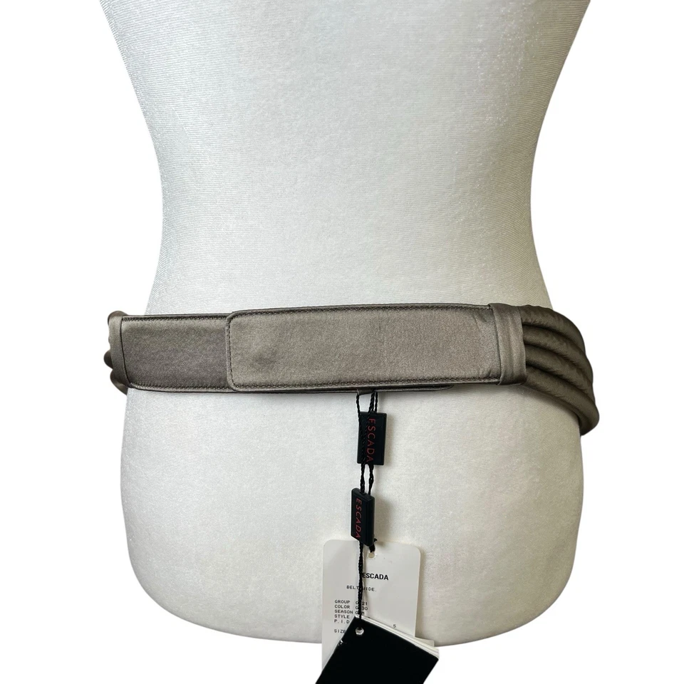 Cinturón ancho llamativo ESCADA para mujer cuero de becerro de seda anudado en capas talla 44 EE. UU. 12 Foto 4 de 4