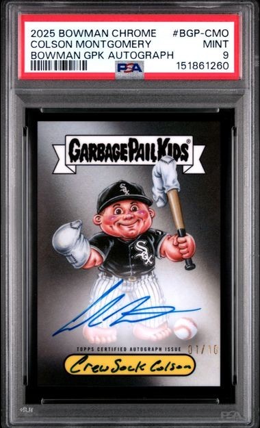 PSA 9 - 2025 Bowman Chrome GPK COLSON MONTGOMERY Black Refractor AUTO 01/10