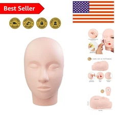 Realistic Training Head for Makeup & Lash Extensions - Easy to Clean & Reusable