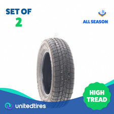Set Of 2 Used 19565r15 Firestone Weathergrip 91h - 932 Set Of 2 Used 19565r15 Firestone Weathergrip 91h - 932