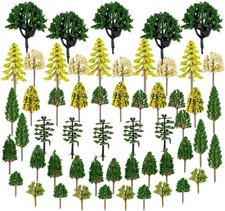 55pcs Miniature Model Trees Artificial Fake Trees Diorama Materials Supplies for