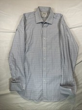 T.M. Lewin Luxury Slim Fit Check Dress Shirt Size 16.5 34.5 Men  s