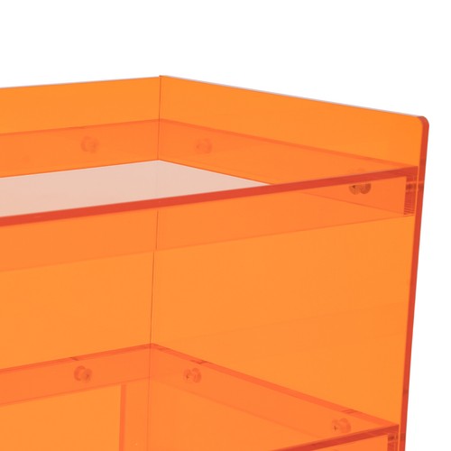 2-stufiger orangefarbener Acryl Schreibtisch - stilvoller Eingangstisch für Zuhause & Büro - Bild 7 von 14