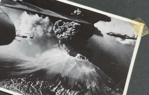 1945 WW2 Original Photo Mount Vesuvius Volcano Naples Pompeii Italy READ