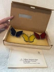 Vtg Tiffany Stain Glass Collectors Society Butterfly Trio Ornaments In Original