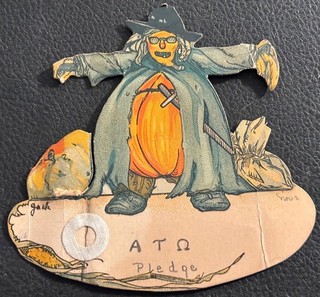 Witch Pumpkin Vintage 1920s Halloween College Sorority Dance Card Dennison