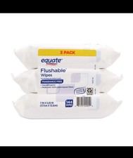 Equate Flushable Wet Wipes, Fragrance Free, 144 Wipes 3 Pack 