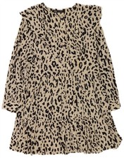 Zara Womens Shirt Dress UK 14 Medium White Animal Print Viscose DT03