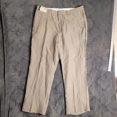 Murano 100% Linen European Fabric Khaki Pants Men 38x30