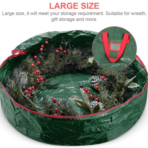 1pc Christmas Wreath Storage Bag Premium Plastic Round Storage Bag Xmas Gift - Bild 5 von 12