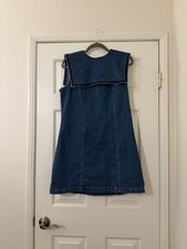 NWT GAP X DÔEN Sailor Mini Dress Denim dress Large 12, Navy blue denim