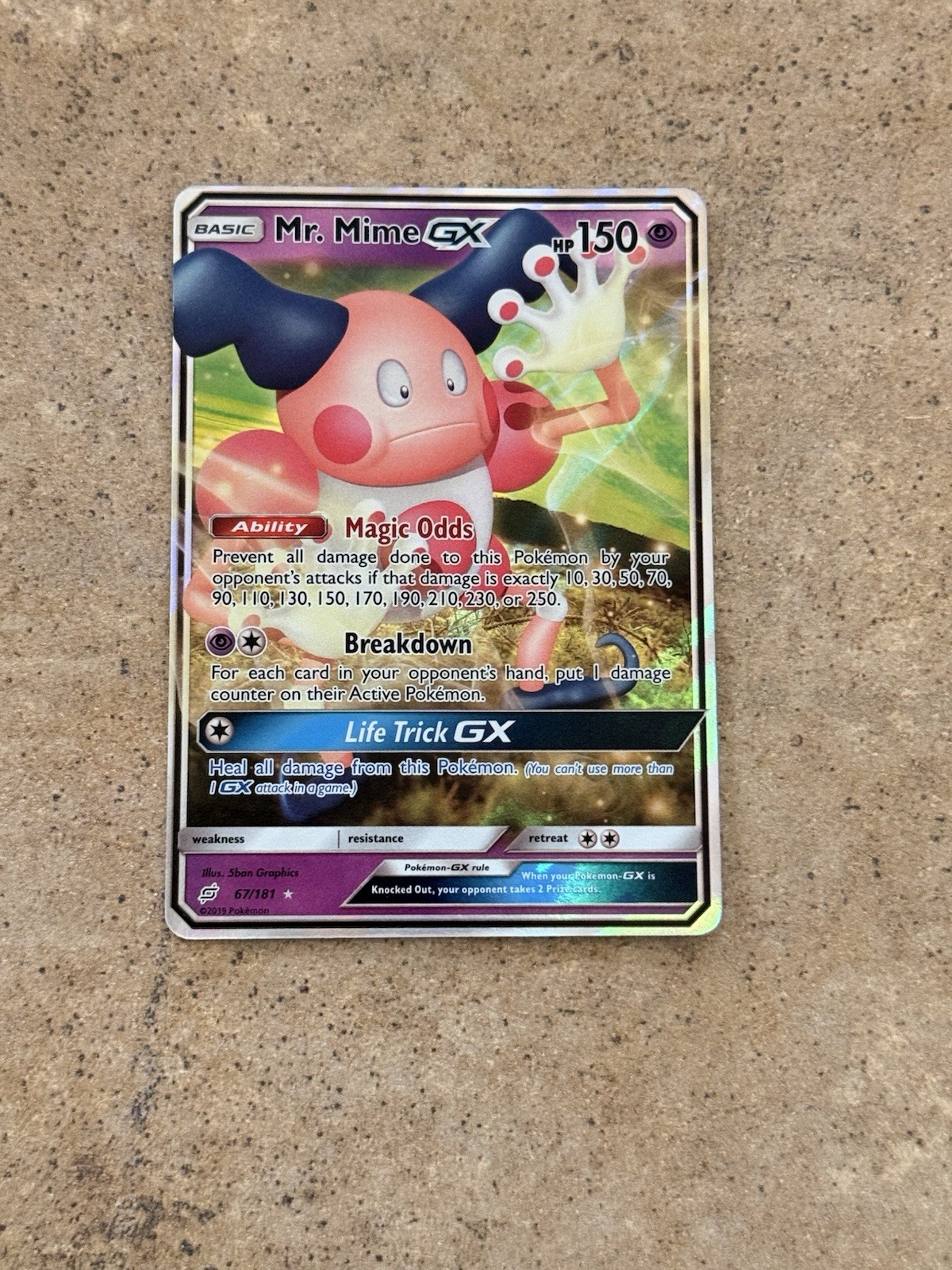 Pokemon TCG Mr. Mime GX Sun And Moon Team Up #67/181 Ultra Rare NM
