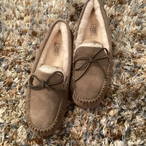 Nuovo mocassino Ugg uomo Corvin slipper slip on guida moc foglia secca marrone taglia 10