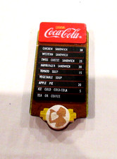 Coca Cola lunch menu refrigerator magnet