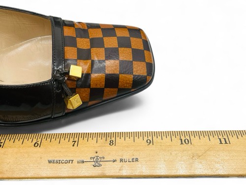 Louis Vuitton Patent Leather Damier Square Toe Pumps Shoes Womens Sz 38, 7.5 - Picture 15 of 16