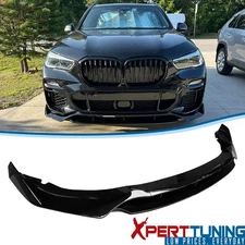 Fits 19-23 BMW G05 X5 M Sport Front Bumper Lip IKON Style ABS 4PC Gloss Black