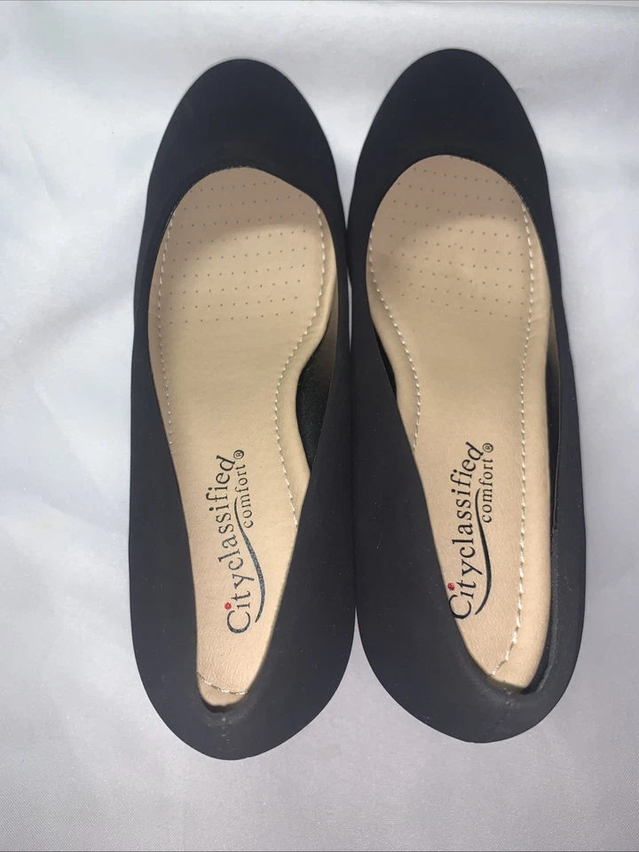 City Classified Feminino 9 Thomas Confortável Vestido de Escritório Plataforma Salto Cunha - Imagem 3 de 4