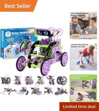 Solar Powered Build Your Own Robots Kit 12-in-1 STEM Fun for Children