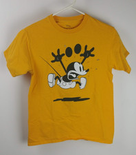 Disney Vintage 2000's Mickey Mouse Graphic T Shirt Boys Yellow Size Small