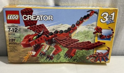 NEW NIB Lego Creator 3-1 Red Creatures set 31032 Retired Dragon