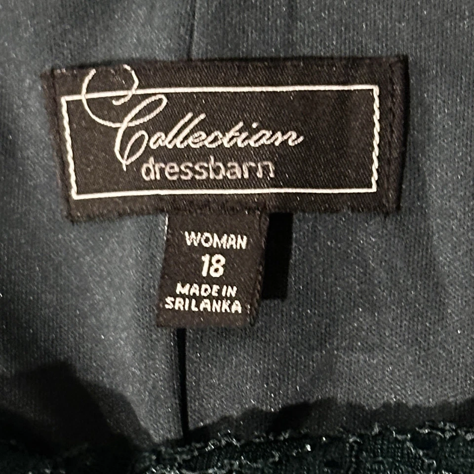 Vestido feminino Dress Barn lantejoulas verde floral renda feriado tamanho 18 - Imagem 4 de 4