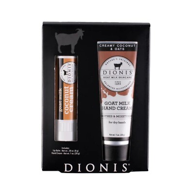 DIONIS - Coconat & Oats Hand Cream & Lip Balm Set (1 oz & .28 oz)-FREE SHIPPING-