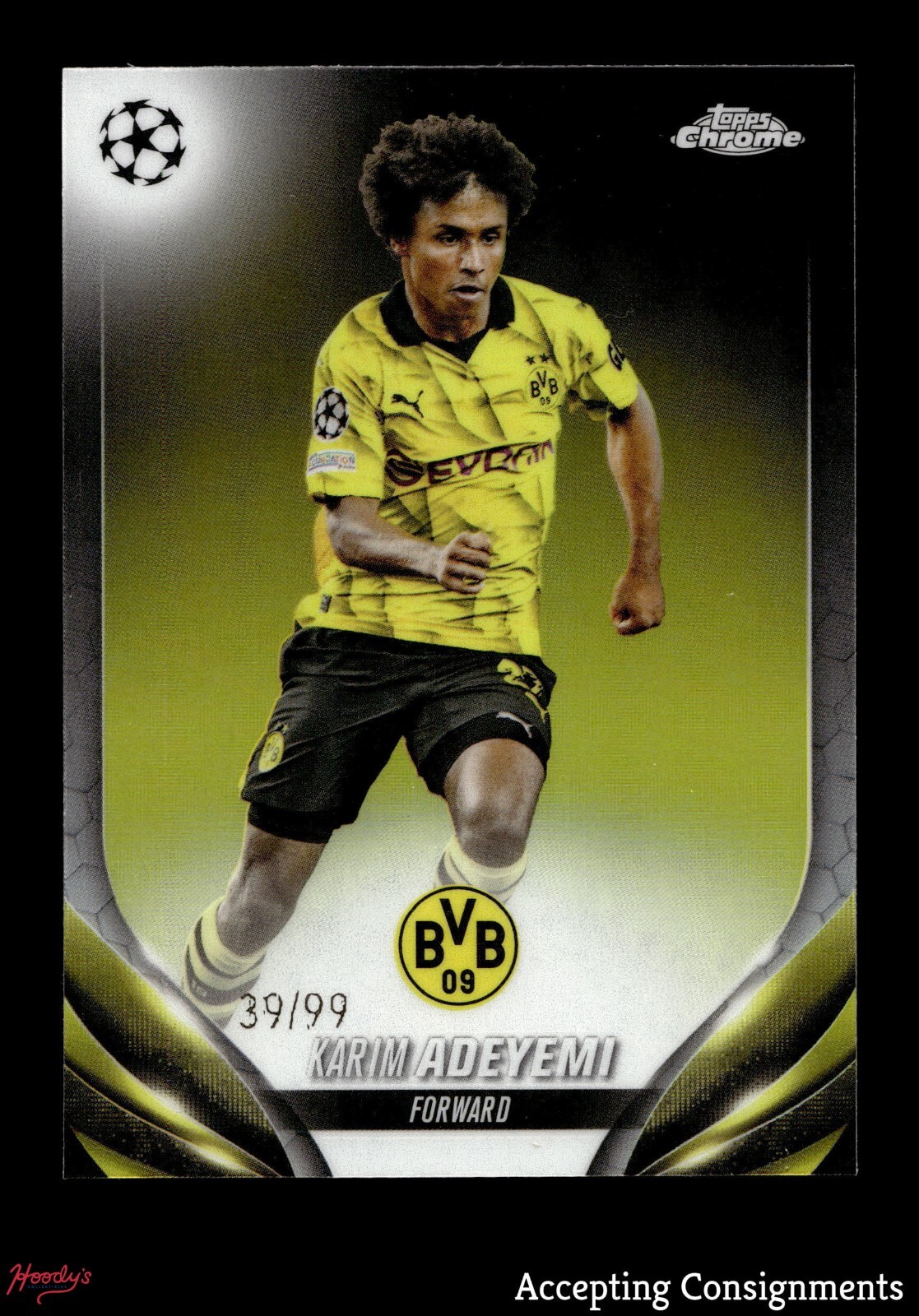 2023-24 Topps Chrome UEFA Club Competitions Color Match #73 Karim Adeyemi 39/99