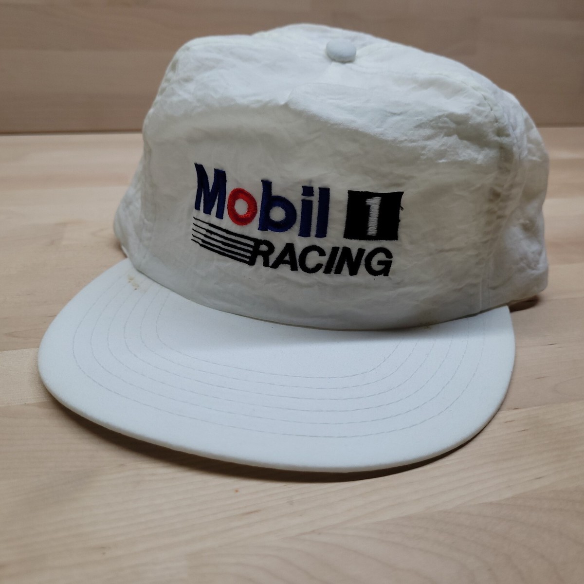Vintage Mobil 1 One Racing Hat White Snapback Nylon Adjustable Cap
