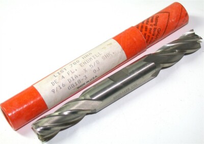 Up To 5 New Brubaker 9/16'' 4 Flute Double End HSS End Mills 78034