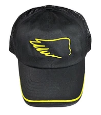 Dekalb Mesh Back Hat Black and Yellow Adult Adjustable Strapback 