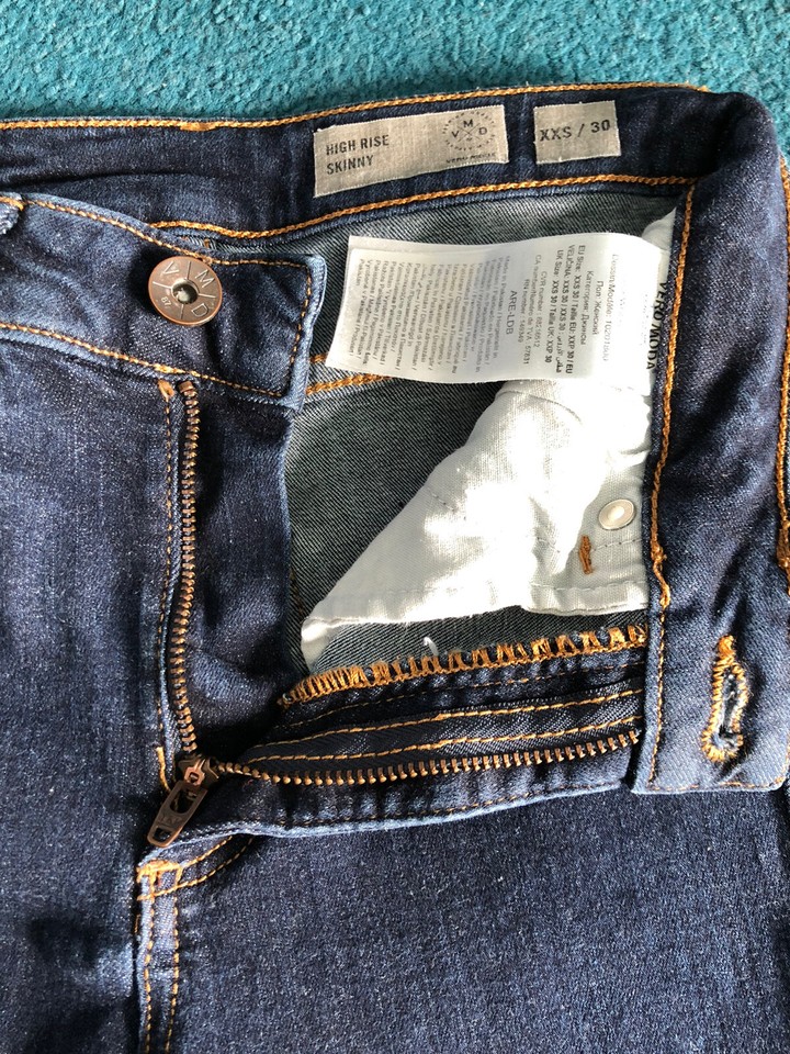 VERO MODA High Rise Skinny Dark Blue Denim Ladies/Teens Jeans Size XXL