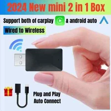 Wireless Carplay Adapter Android Auto 2in1 Smart Dongle Plug and Play Fota