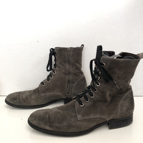 Mens Banana Republic Gray Suede Leather Boots Size 12 - Picture 3 of 5