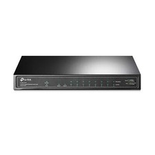 10 Port Black Network Switch with 8 PoE Ports 802.3at 30W per Port