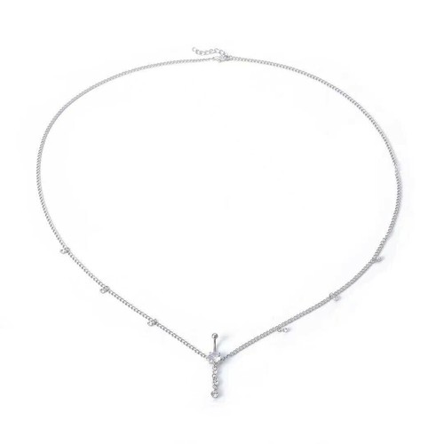 Catena pancia vita cristallo donna calda argento micro inserto nappa corpo catena 1017 - Foto 4 di 5