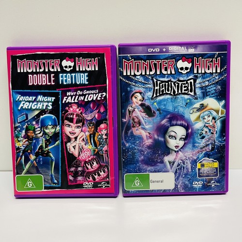 Monster High DVD Lot DOUBLE FEATURE & HAUNTED - PAL Region 2,4