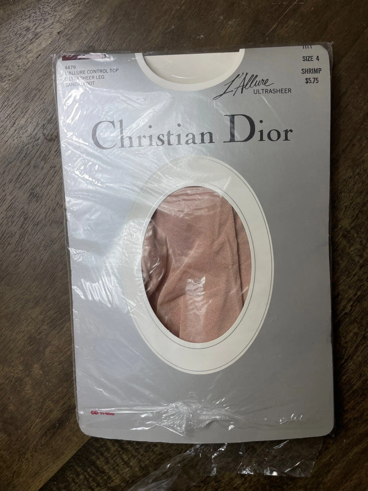 Collant haut vintage Christian Dior 4479 ultra transparent contrôle taille 4 crevettes *lire*