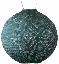 NEW Allsop 31407 Soji Stella Boho Handmade LED Outdoor Solar Lantern 12X12 - Ink