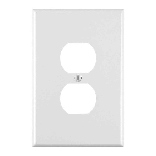 1gang Jumbo Duplex Outlet Wall Plate, White Leviton Oversized