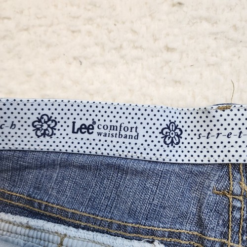 Lee Comfort Waistband Jean Shorts 18WM Blue Denim Flap Pockets Snap Stretch - Imagen 7 de 10
